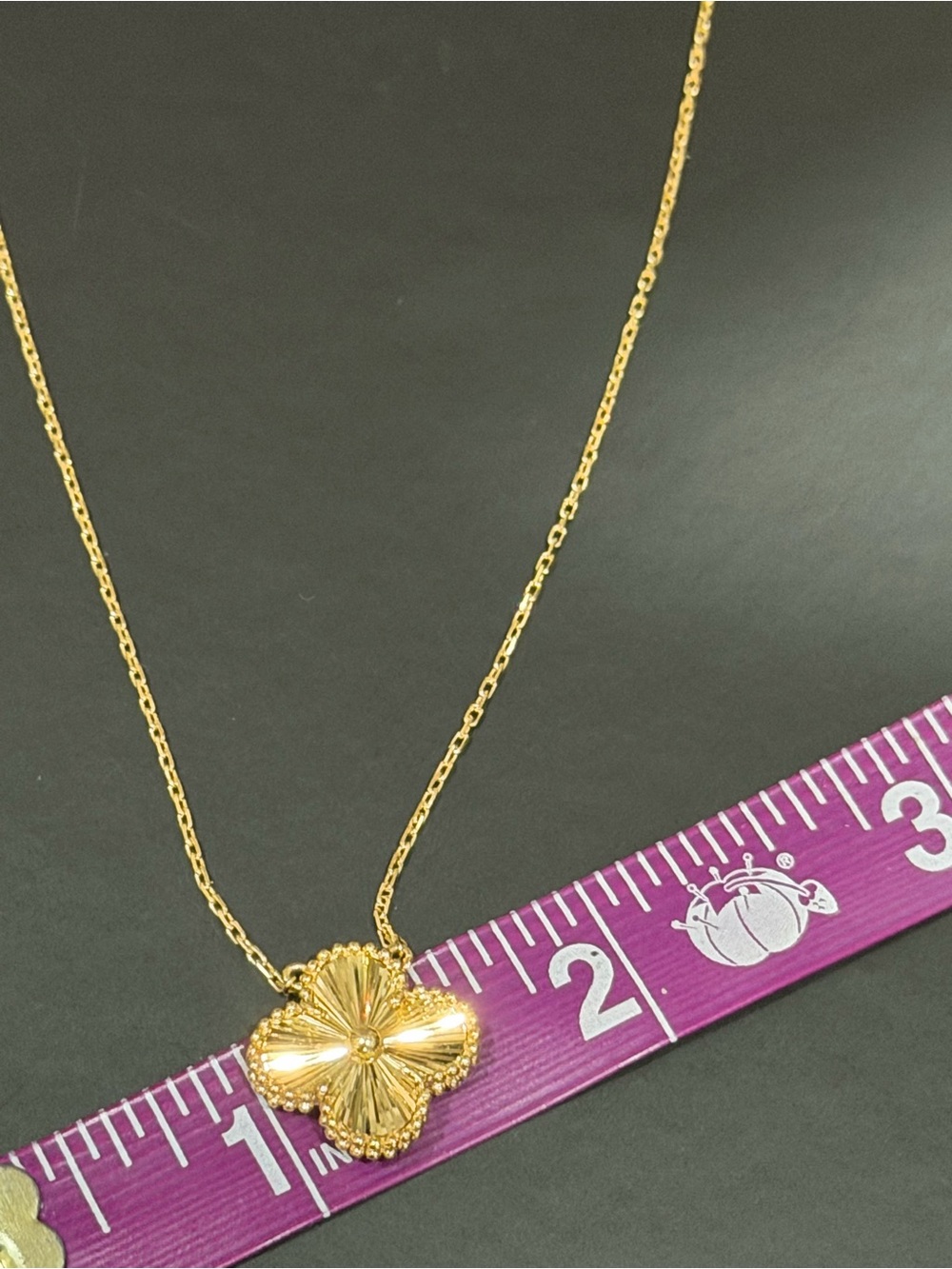 Gold Floral Clover Pendant Necklace - Women Jewelry